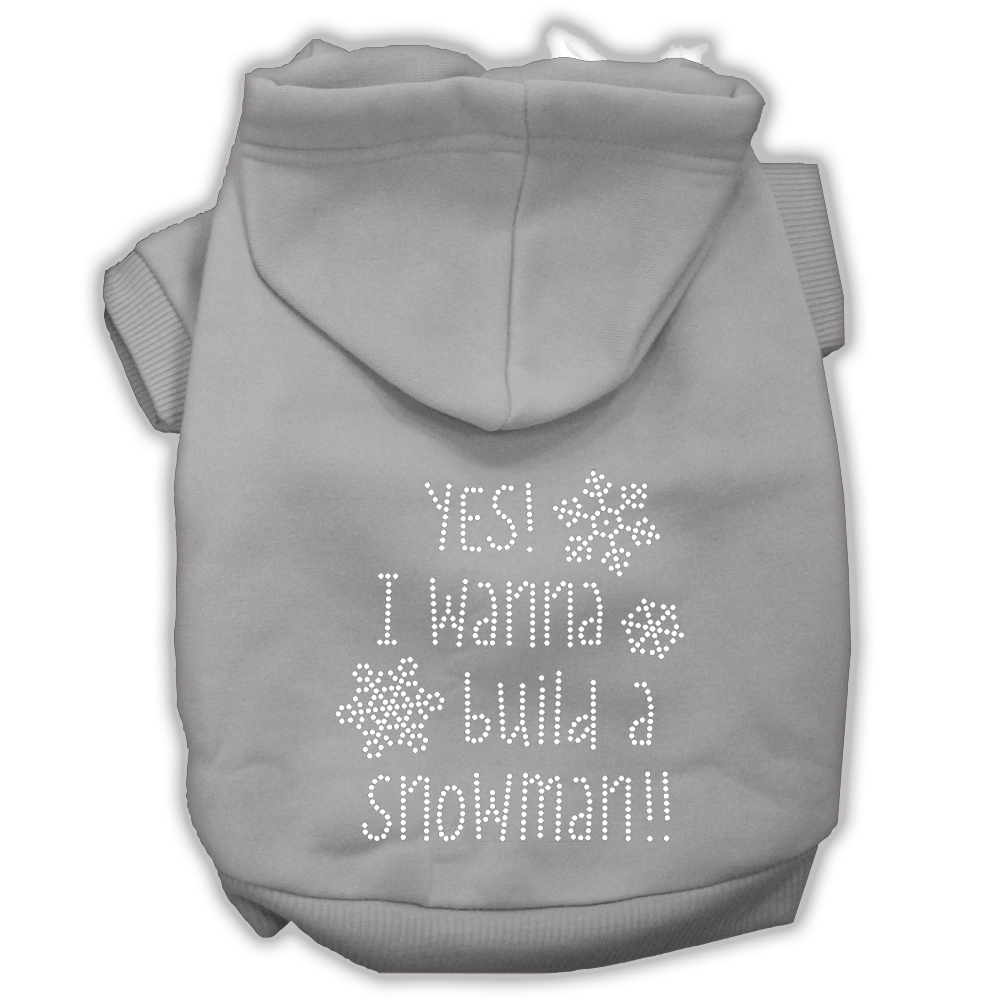 Yes! I want to build a Snowman Rhinestone Dog Hoodie Grey XL